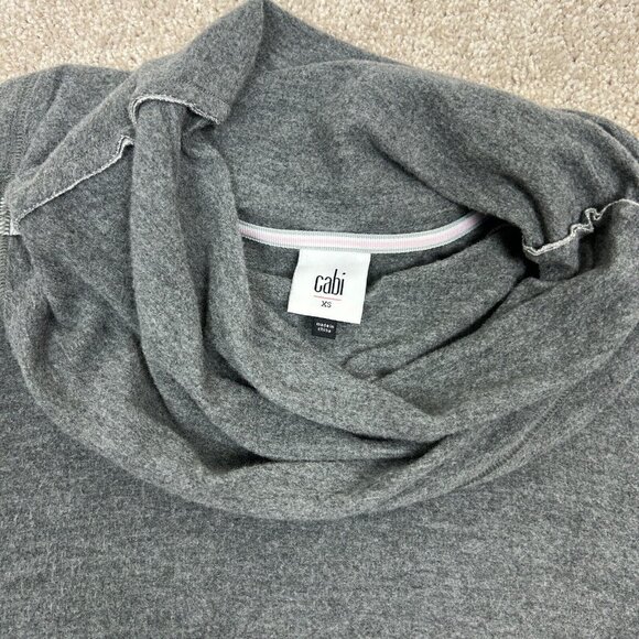 Cabi Top Womens Gray XS Cowl Neck ATC Pullover Back Athleisure Boxy Oversized - Picture 3 of 10